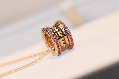 [Marins]ZERO 1 ROCK PINK GOLD PINK DIAMOND NECKLACE