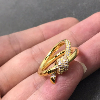 [Marins]KNOT RING DOUBLE ROW DIAMOND