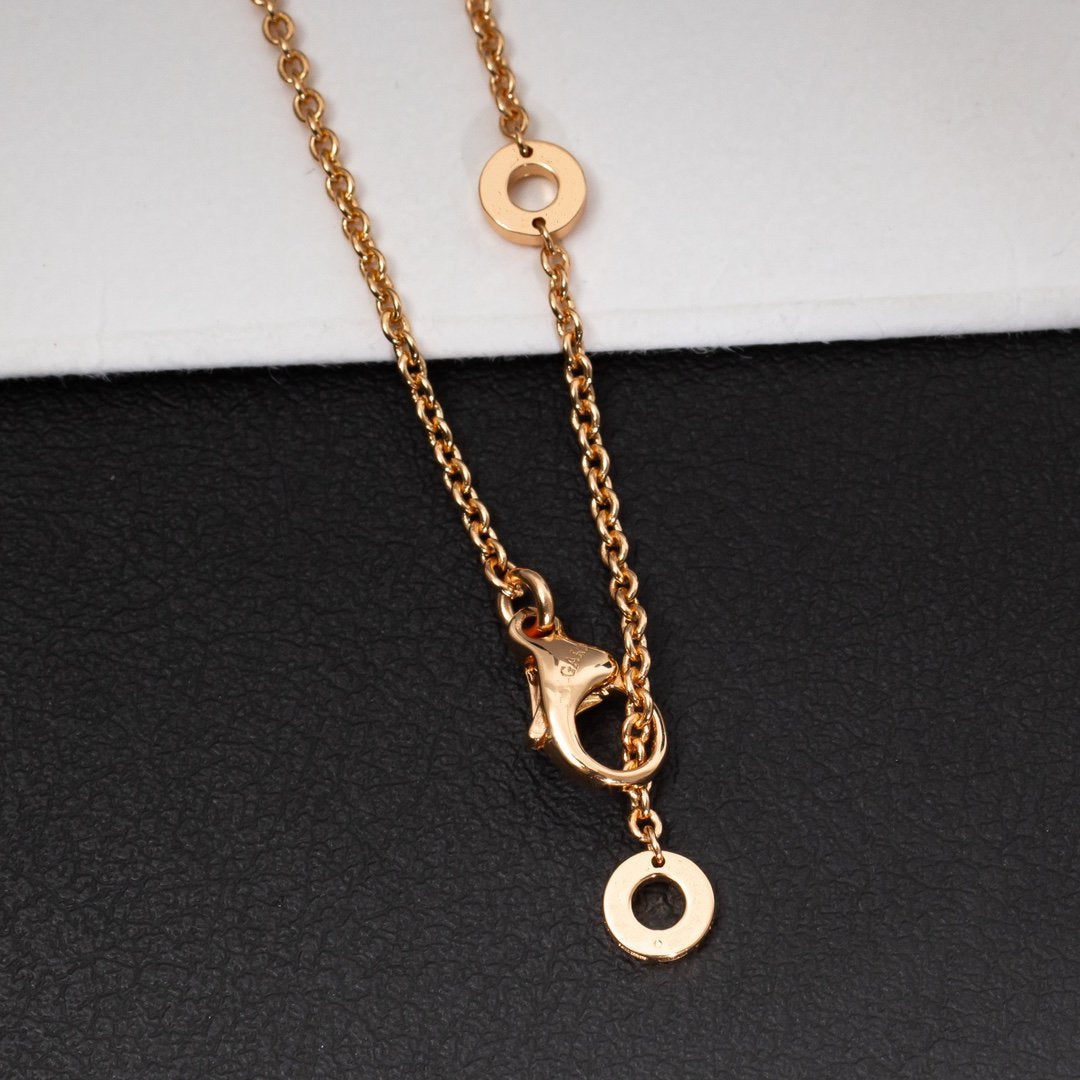 [Marins]ZERO 1 WHITE CERAMIC PINK GOLD DIAMOND NECKLACE