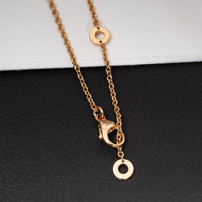 [Marins]ZERO 1 WHITE CERAMIC PINK GOLD DIAMOND NECKLACE