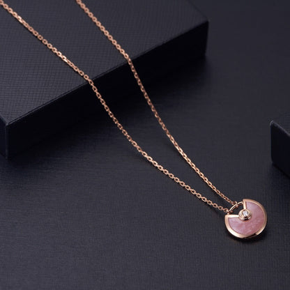 [Marins]AMULETTE ROSE GOLD PINK MOP NECKLACE