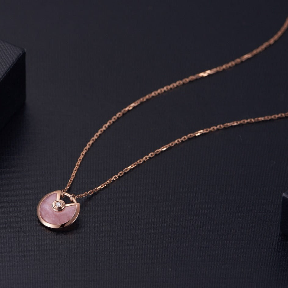 [Marins]AMULETTE ROSE GOLD PINK MOP NECKLACE