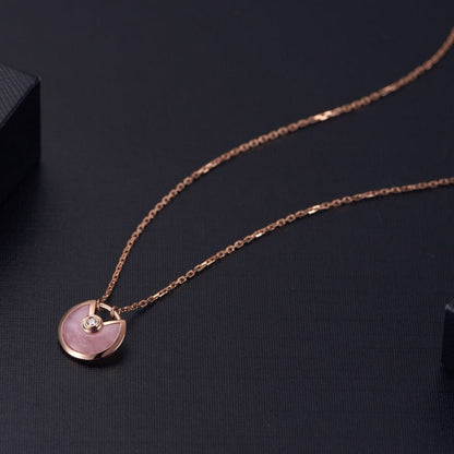 [Marins]AMULETTE ROSE GOLD PINK MOP NECKLACE