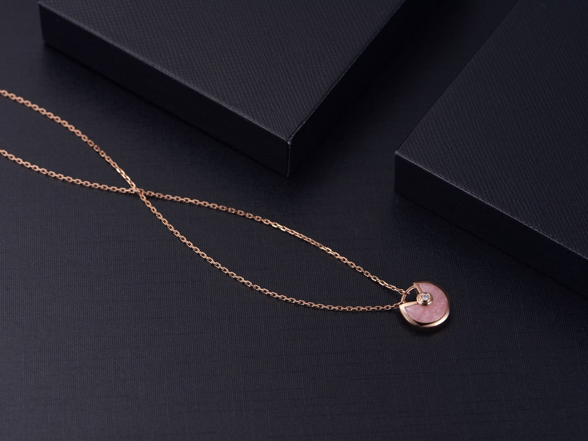 [Marins]AMULETTE ROSE GOLD PINK MOP NECKLACE