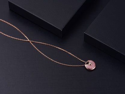 [Marins]AMULETTE ROSE GOLD PINK MOP NECKLACE