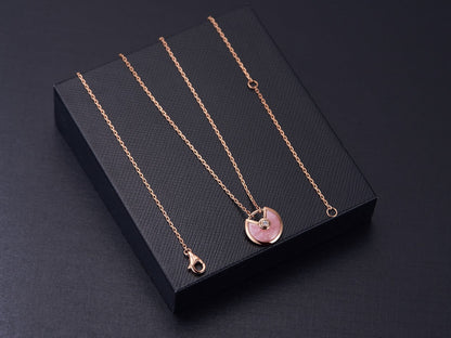 [Marins]AMULETTE ROSE GOLD PINK MOP NECKLACE