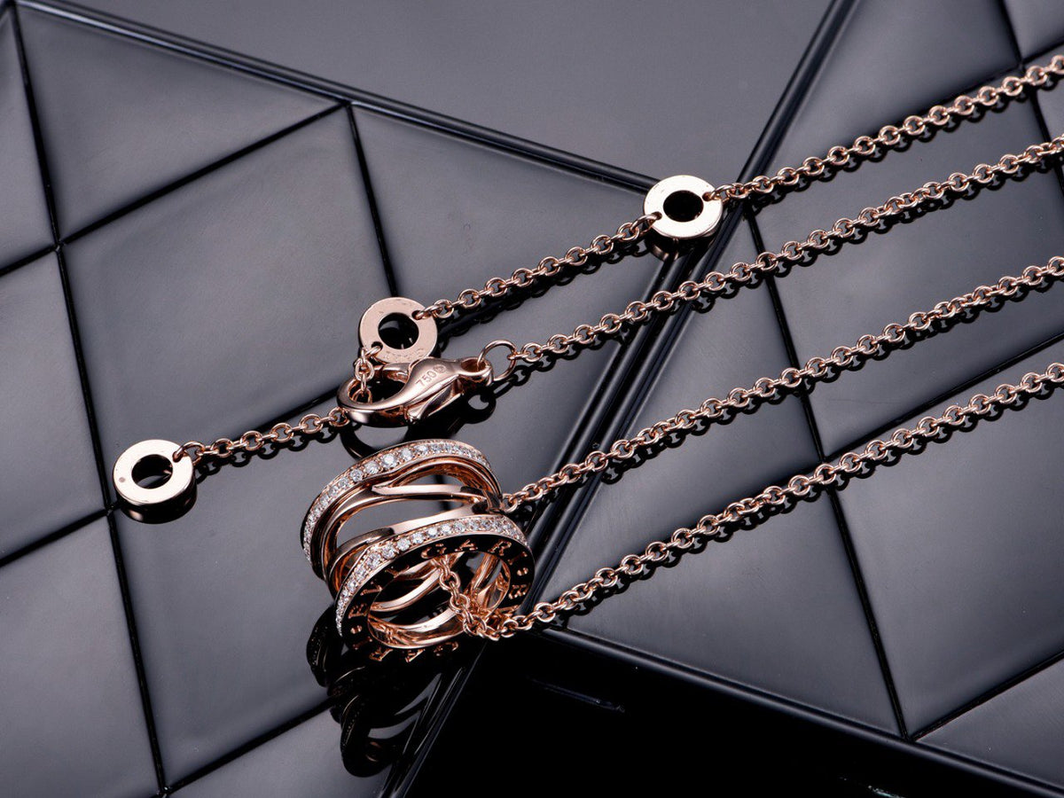 [Marins]ZERO 1 PINK GOLD DIAMOND OPEN NECKLACE