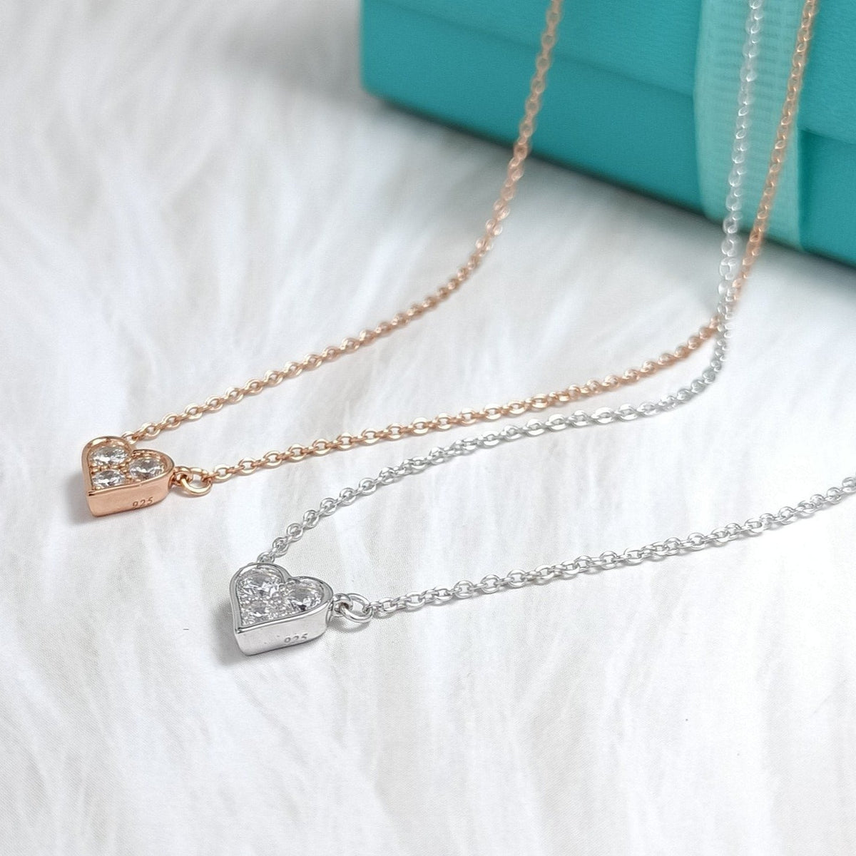 [Marins]HEART 3 DIAMONDS PEDANT NECKLACE