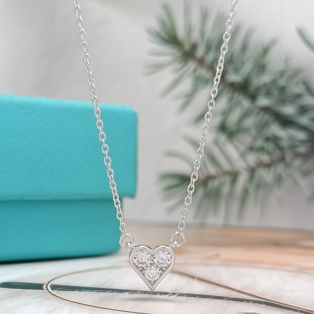 [Marins]HEART 3 DIAMONDS PEDANT NECKLACE