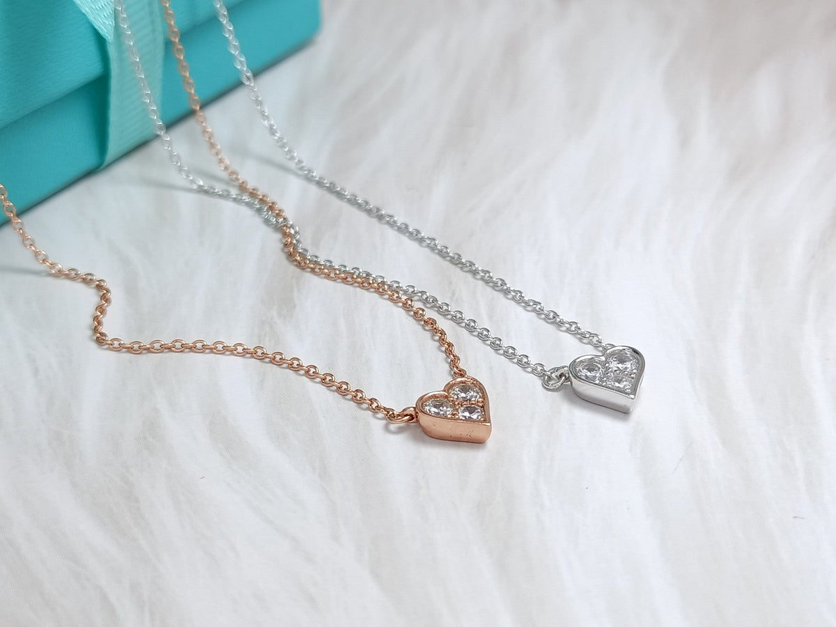 [Marins]HEART 3 DIAMONDS PEDANT NECKLACE