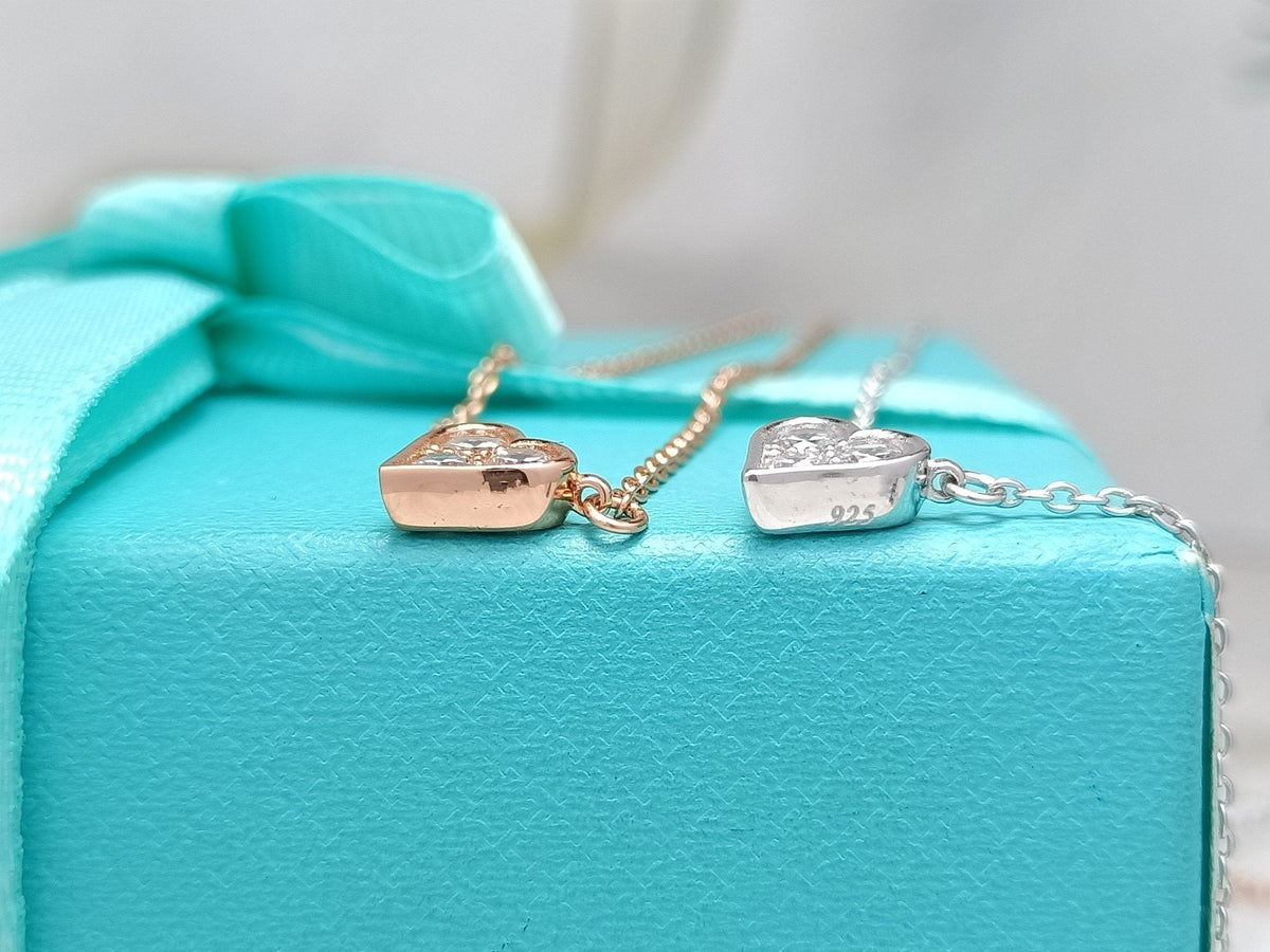 [Marins]HEART 3 DIAMONDS PEDANT NECKLACE