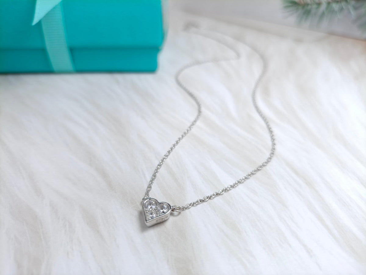 [Marins]HEART 3 DIAMONDS PEDANT NECKLACE