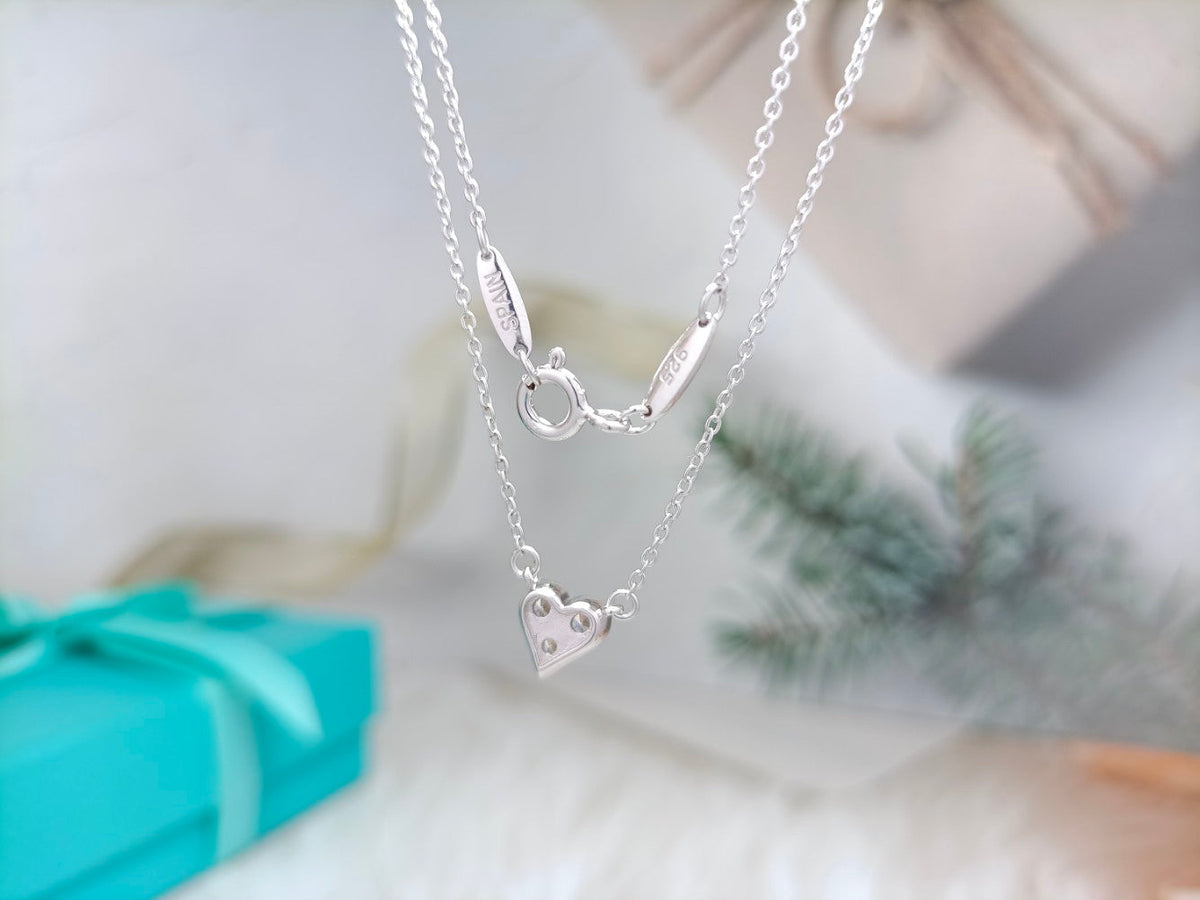 [Marins]HEART 3 DIAMONDS PEDANT NECKLACE