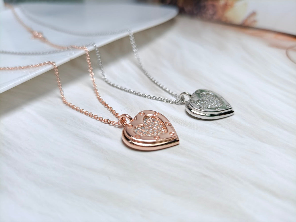 [Marins]HEART DIAMONDS PEDANT NECKLACE