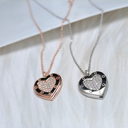 [Marins]HEART DIAMONDS PEDANT NECKLACE