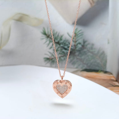 [Marins]HEART DIAMONDS PEDANT NECKLACE