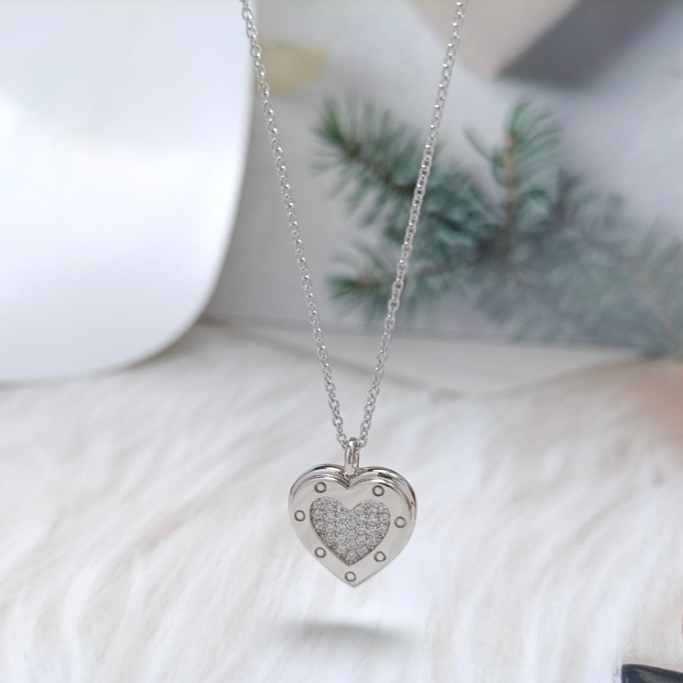 [Marins]HEART DIAMONDS PEDANT NECKLACE