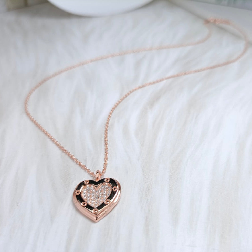 [Marins]HEART DIAMONDS PEDANT NECKLACE