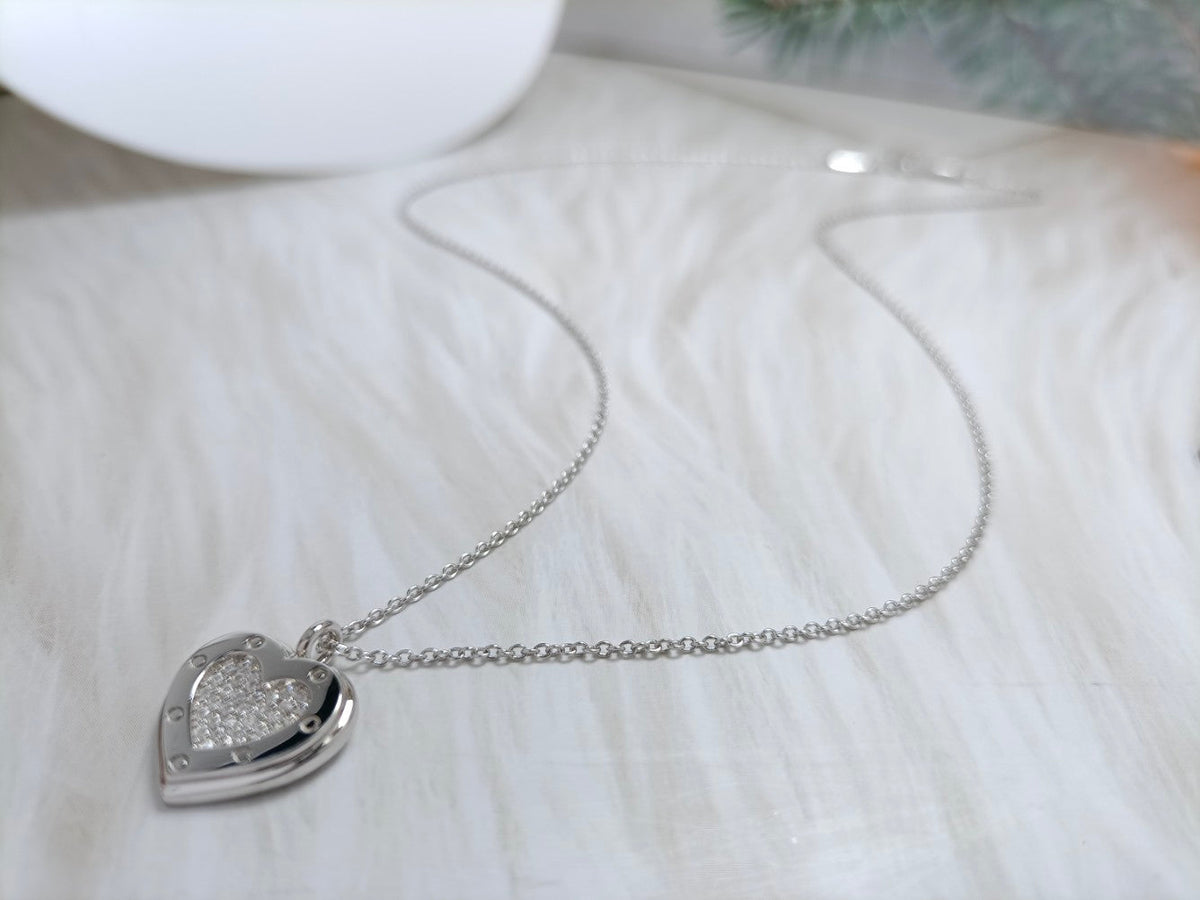 [Marins]HEART DIAMONDS PEDANT NECKLACE