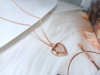 [Marins]HEART DIAMONDS PEDANT NECKLACE