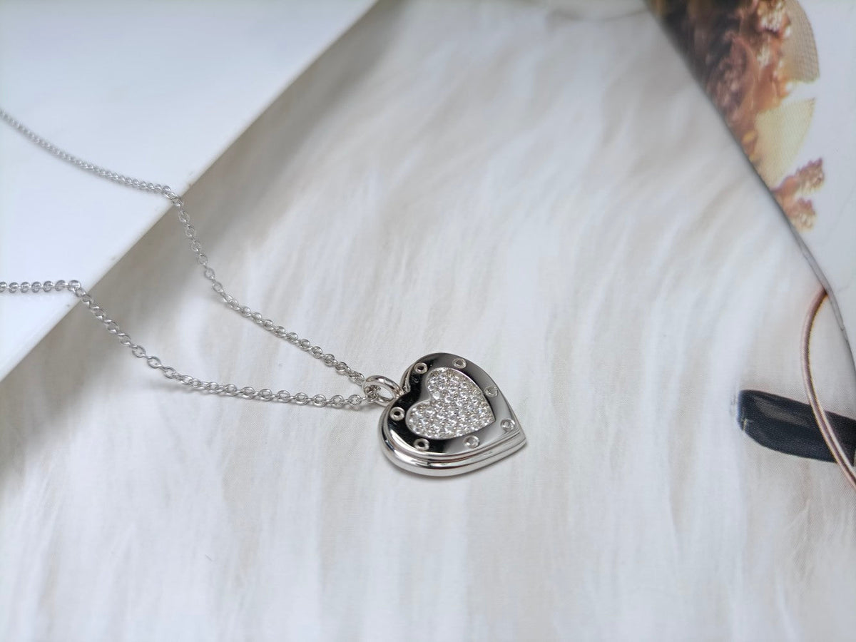 [Marins]HEART DIAMONDS PEDANT NECKLACE