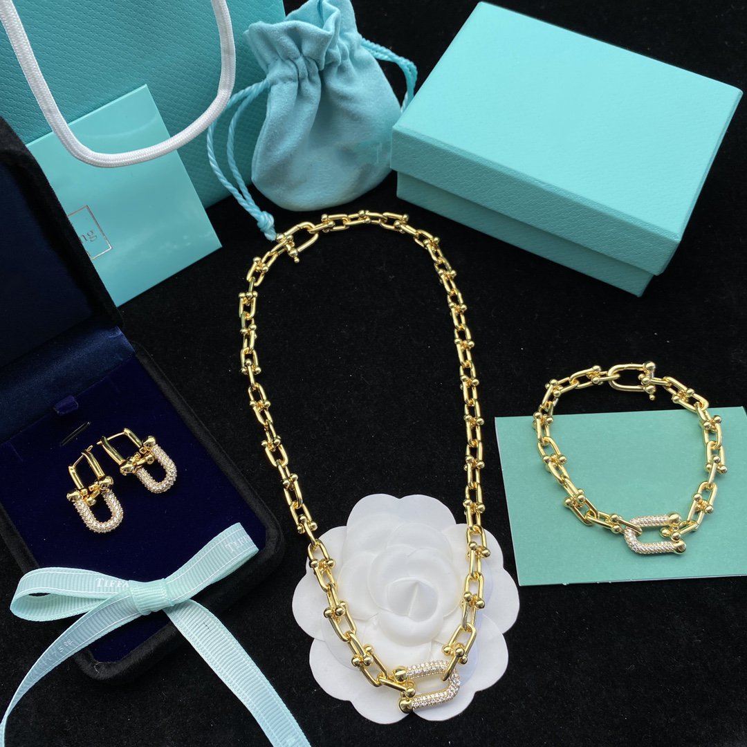 [Marins]HARDWEAR LINK DIAMOND GOLD EARRINGS