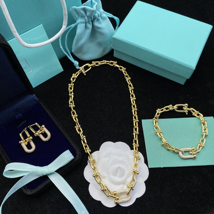 [Marins]HARDWEAR LINK DIAMOND GOLD EARRINGS
