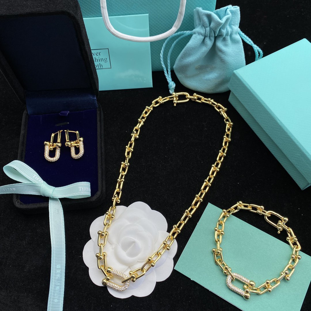 [Marins]HARDWEAR LINK DIAMOND GOLD EARRINGS