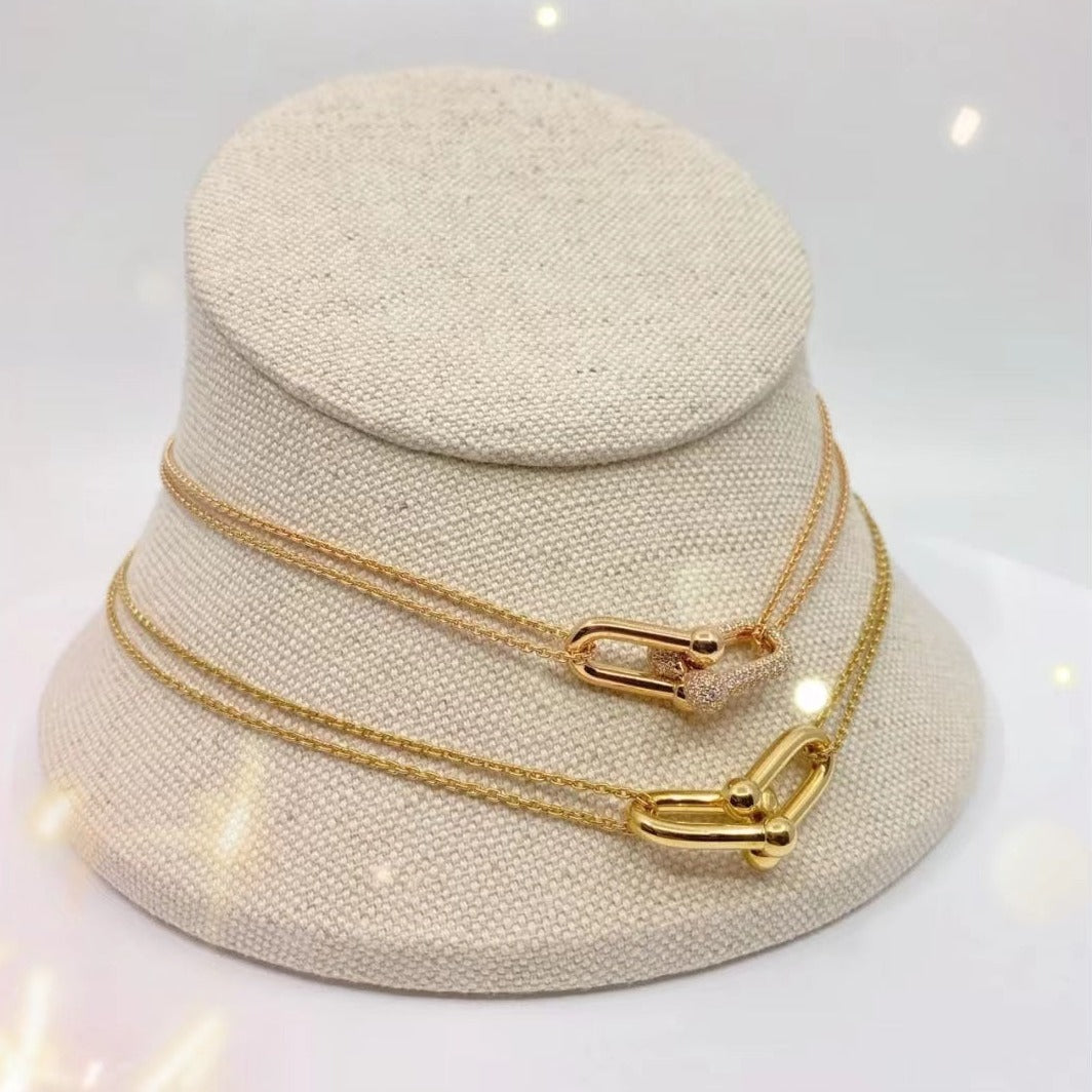 [Marins]HARDWEAR GOLD DOUBLE LINK NECKLACE