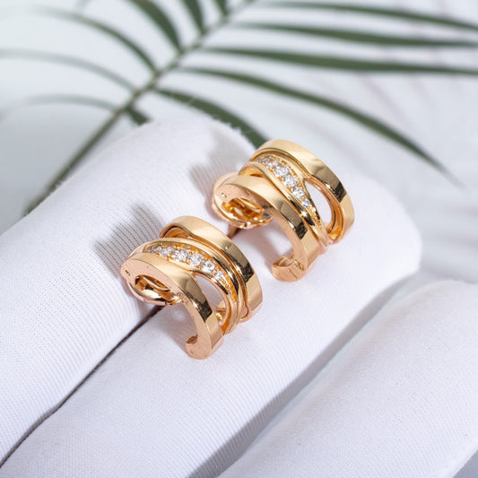 [Marins]ZERO 1 PINK GOLD DIAMONDS EARRINGS