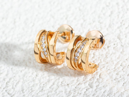 [Marins]ZERO 1 PINK GOLD DIAMONDS EARRINGS