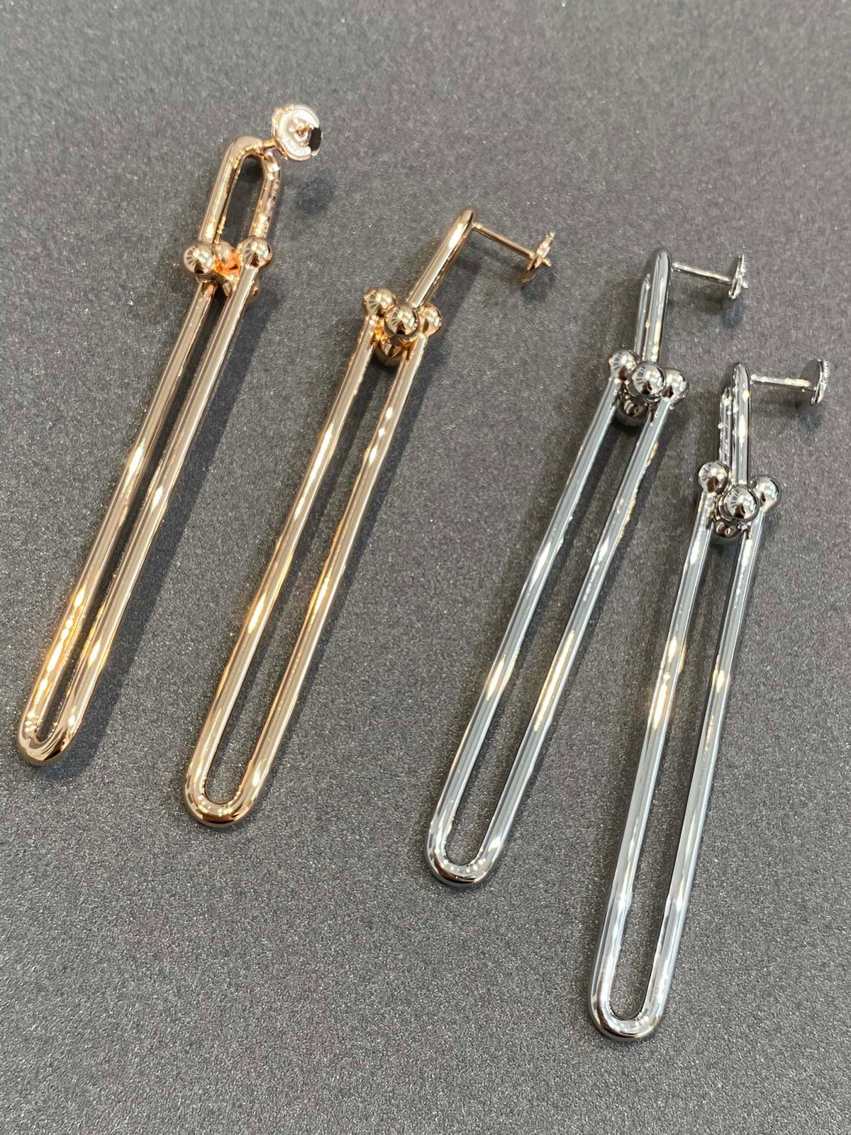 [Marins]HARDWEAR DOUBLE LONG LINK EARRINGS