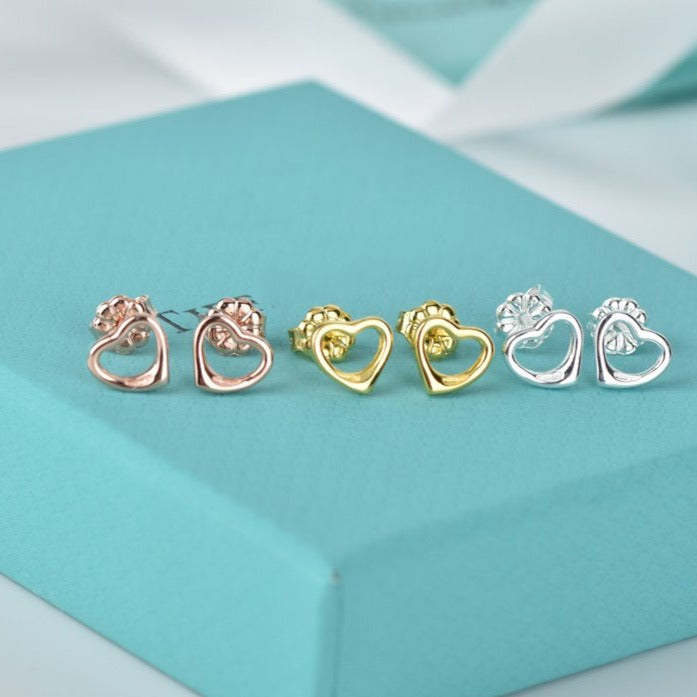 [Marins]OPEN HEART STUD EARRINGS