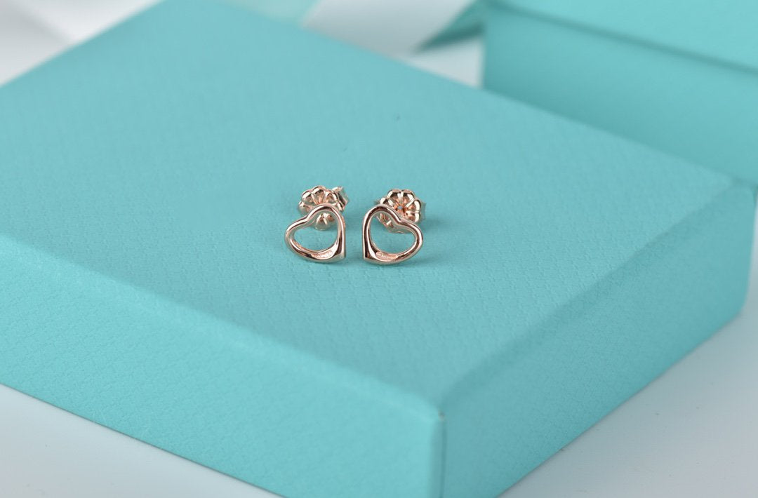 [Marins]OPEN HEART STUD EARRINGS
