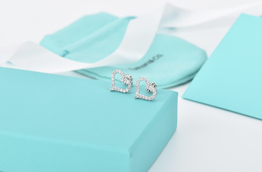 [Marins]OPEN HEART STUD DIAMOND EARRINGS