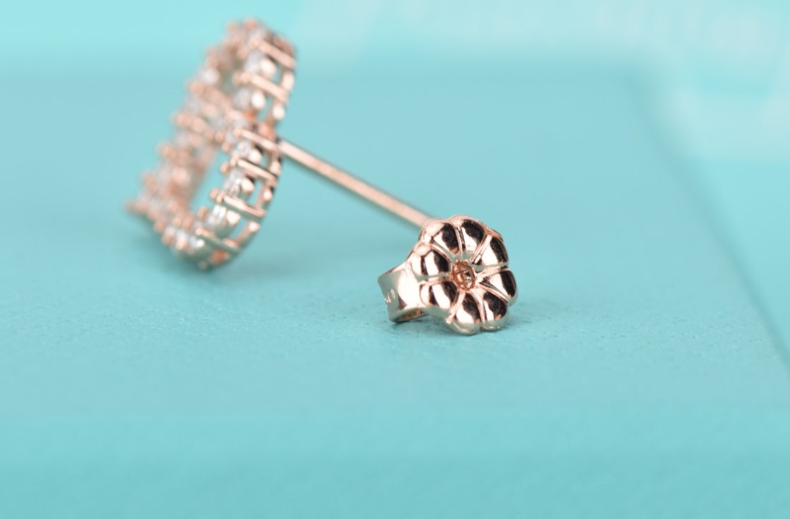 [Marins]OPEN HEART STUD DIAMOND EARRINGS