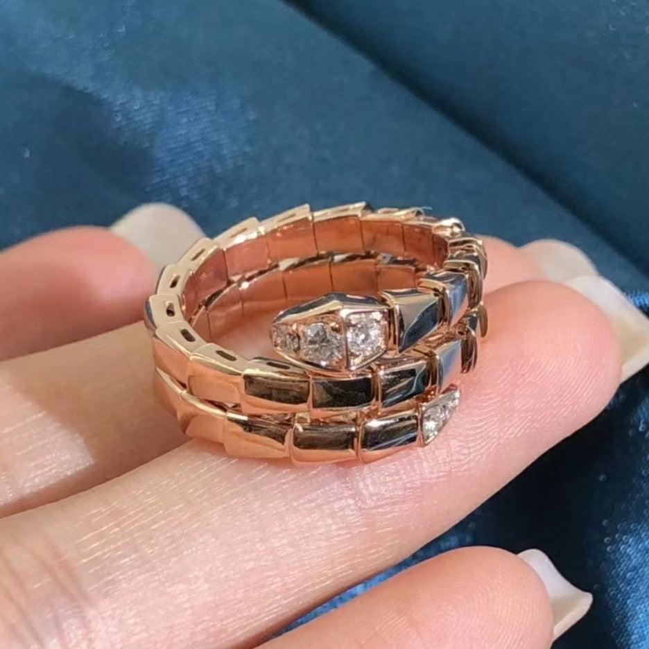 [Marins]SERPENTS DOUBLE ROW DIAMOND RING