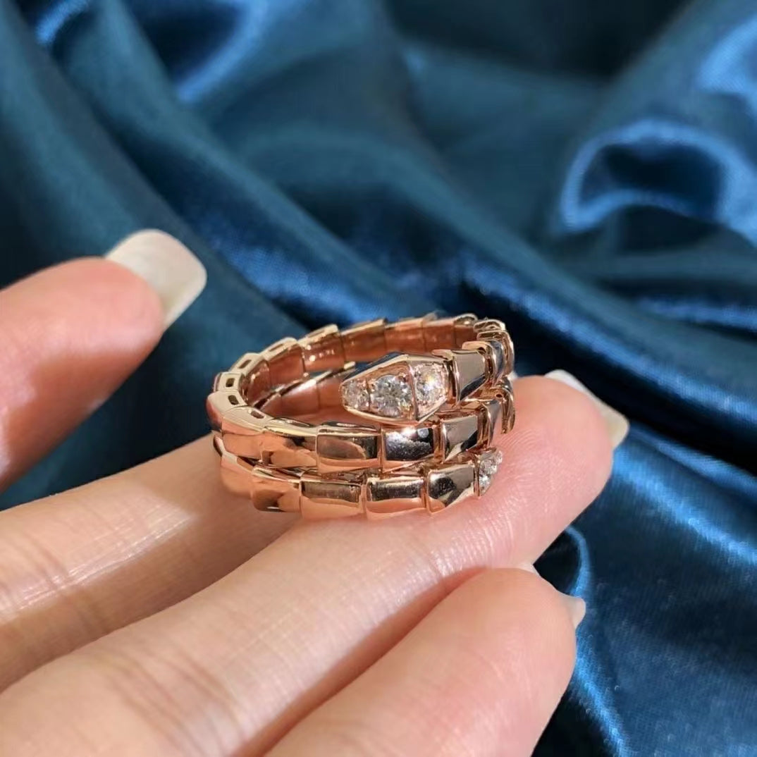[Marins]SERPENTS DOUBLE ROW DIAMOND RING