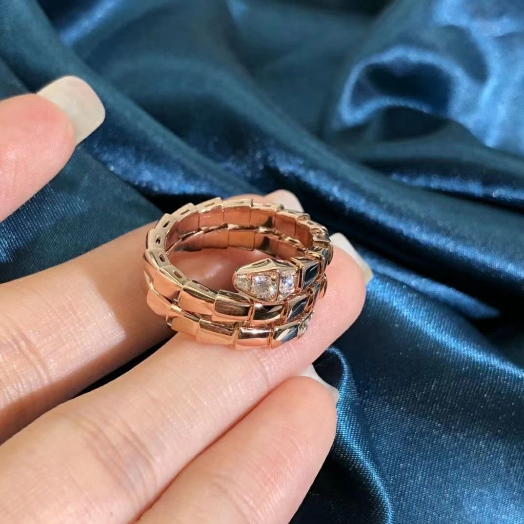 [Marins]SERPENTS DOUBLE ROW DIAMOND RING