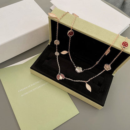 [Marins]LUCKY SPRING 15 MOTIFS ROSE GOLD NECKLACE