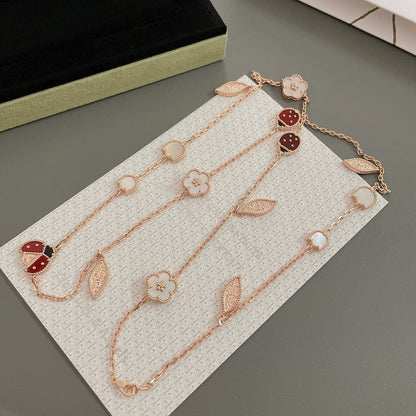 [Marins]LUCKY SPRING 15 MOTIFS ROSE GOLD NECKLACE