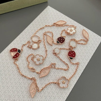 [Marins]LUCKY SPRING 15 MOTIFS ROSE GOLD NECKLACE