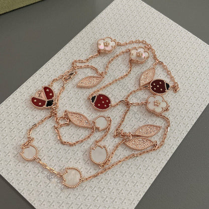 [Marins]LUCKY SPRING 15 MOTIFS ROSE GOLD NECKLACE
