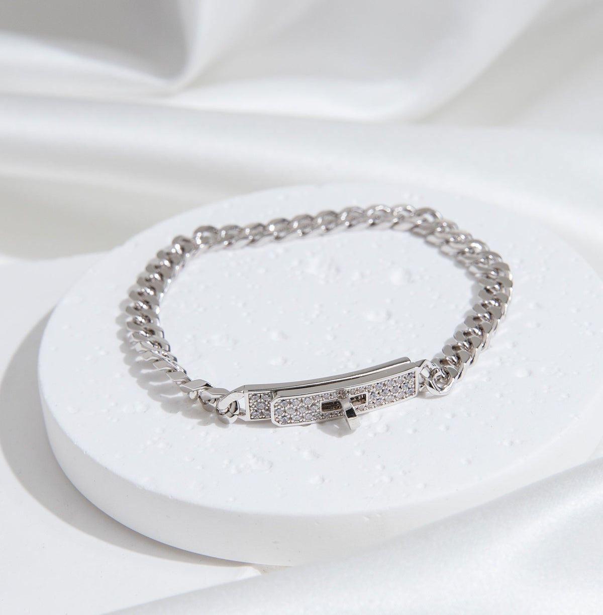 [Marins]KELLY CHAIN SILVER DIAMOND BRACELET