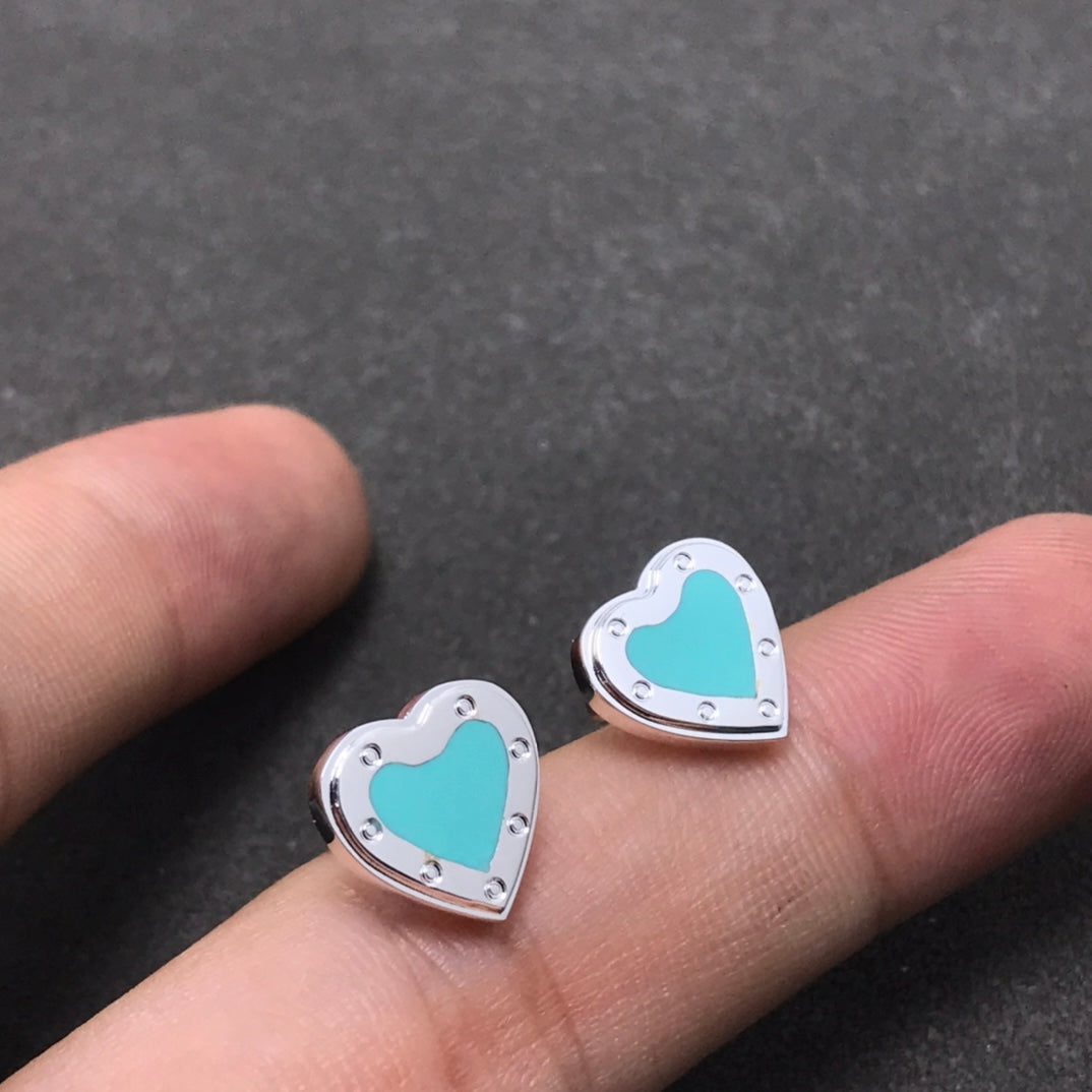 [Marins]HEART STUD SILVER EARRINGS