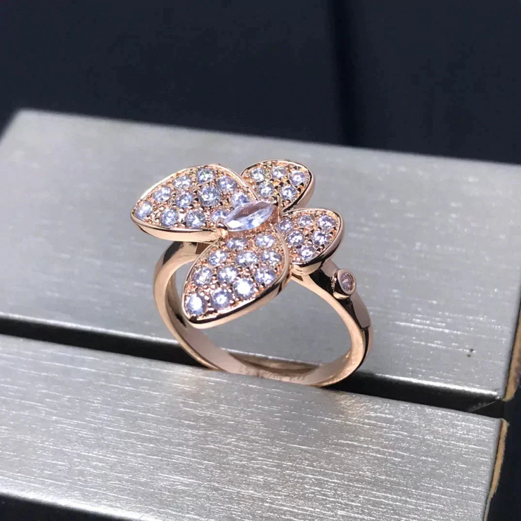 [Marins]BUTTERFLY PINK GOLD DIAMOND RING