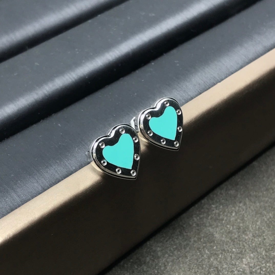 [Marins]HEART STUD SILVER EARRINGS