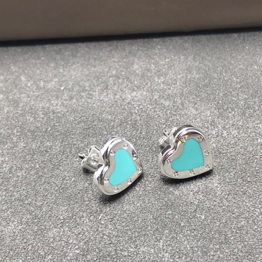 [Marins]HEART STUD SILVER EARRINGS