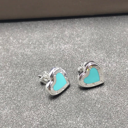 [Marins]HEART STUD SILVER EARRINGS