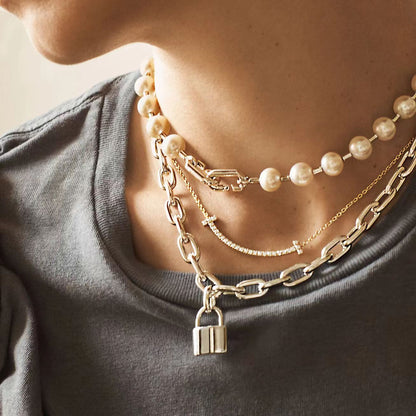 [Marins]HARDWEAR PEARL WRAP NECKLACE